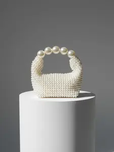 Elegant Fashion Women's Large Pearl Handbag, Evening Bag, Artificial Pearl Clutch, Luxurious Party Purse, Wedding Bridal Bag