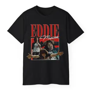Eddie Munson Framing Graphic T-Shirt – Hellfire Club Vintage Graphic Tee Gift for Stranger Things Fans
