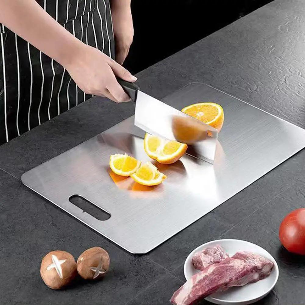 Stainless Steel Cutting Boards Dishwasher Safe Kitchen Boards Antibacterial Kitchen Fruit Vegetable Meat Chopping Cutting Board