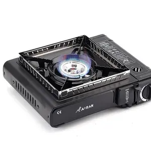 AORAN Camping Gas Stove, Dual-purpose Cassette Stove, Suitable for Butane and Propane, Portable Stove Suitable for Indoor and Outdoor Use, with Storage Box, Wind Deflector and Propane Tank Adapter  Springtok