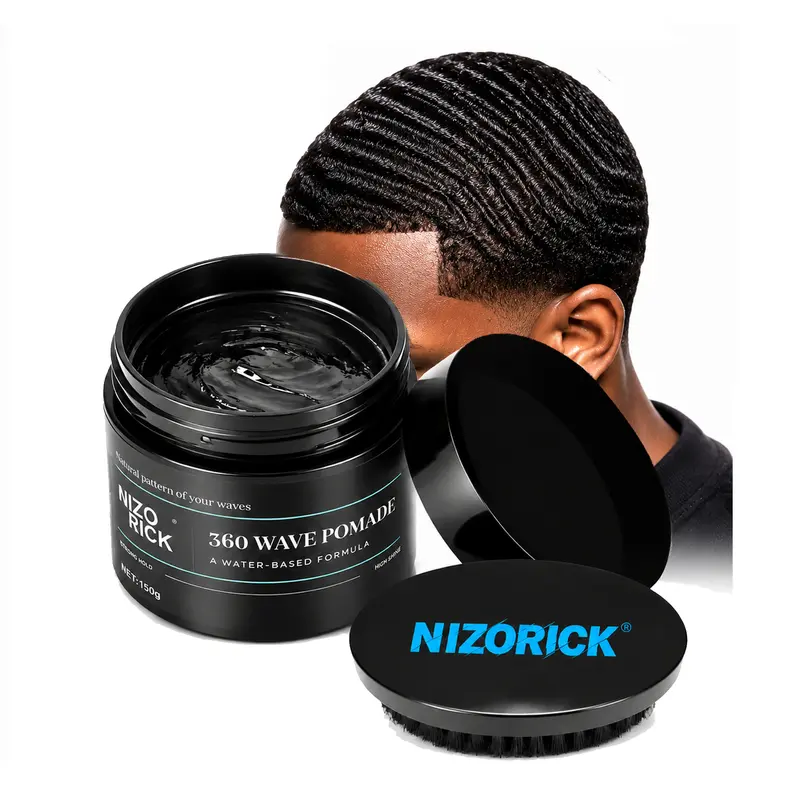 NIZORICK Unisex 360 Wave Pomade - Unscented Strong Hold Water-Based Haircare Styling Product, Wave Styling Mousse & Gel, Non-Greasy Finish, 150g