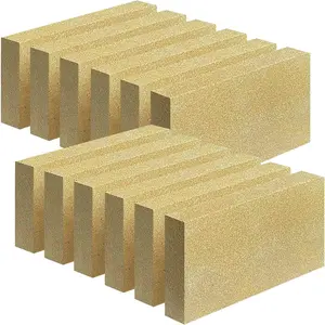 High Temperature Insulated Fire Bricks for Wood Stoves and Fireplaces, Size 9" X 4-1/2" X 1-1/4", Pack of 12