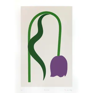 June Drop "Purple Tulip Print" - Limited Edition Unframed Artwork for Room Decor & Wall Ornaments - Minimalist Contemporary Design