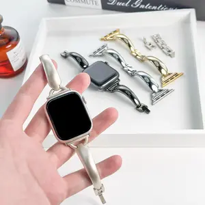 D-shaped metallic Watch Band for Apple Watch (Band Only), Fashionable Watch Band for Men & Women, Compatible with Apple Watch Series, Wearable, Smart Watch Straps