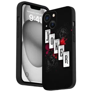 Straight Edge Creative joker Pattern Phone Case for iPhone 16 15 14 Pro Max 13 12 11 XR XS Plus Shockproof Drop Protection Rugged Durable Silicone Cover