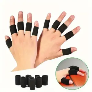 Finger Arthritis Compression Sleeves, Black, Pack of 10, for Ball Sports Protection (Basketball/Volleyball), Safe and Secure Fit, Finger Support for Arthritic Joints, Prevent Injury While Playing, Breathable and Non-Slip