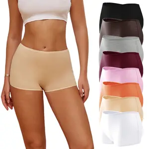 FINETOO 8Pcs Comfortable Form-Fitting Underwear Reinforced Edge Women's Underwear Womenswear Cotton Boxer Shorts Breathable Comfortable Soft Lightness