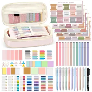 73pack Bible Journaling Kit for Christian with Pencil Case Highlighters Marker Gel Sticky Note Index Labels Pens Tabs Clips Aesthetic Annotation Kit for Bible Study, Bible Study Supplies School Stationery Kit for Christian Women Teenagers Student