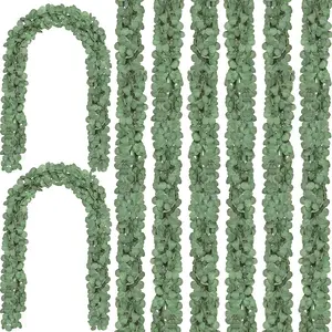 36Pcs 252Ft Eucalyptus Garland,Artificial Eucalyptus Leaves Table Greenery Garland Wreath Spring Vines for Wedding Party Table Bedroom Wall Room Decor