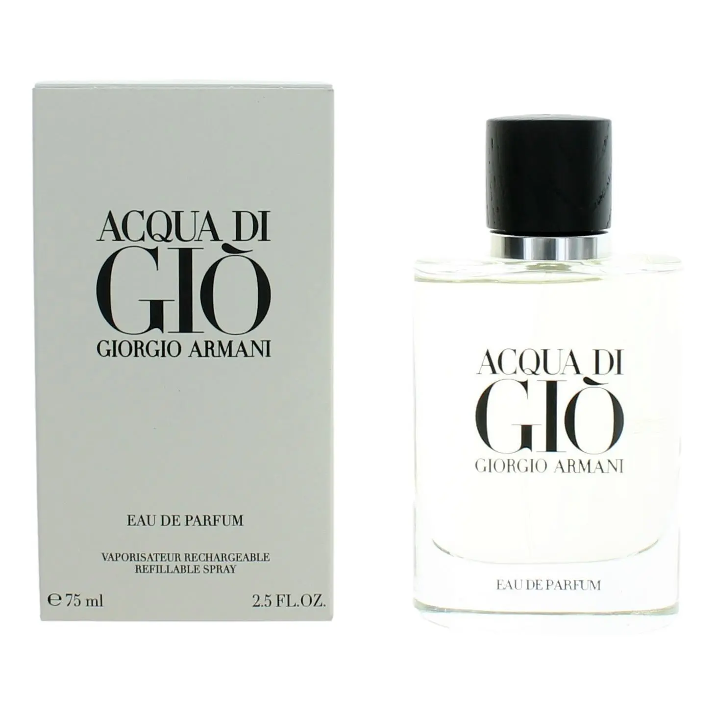 Acqua Di Gio by Giorgio Armani for Men - 2.5 oz EDP Spray (Refillable)
