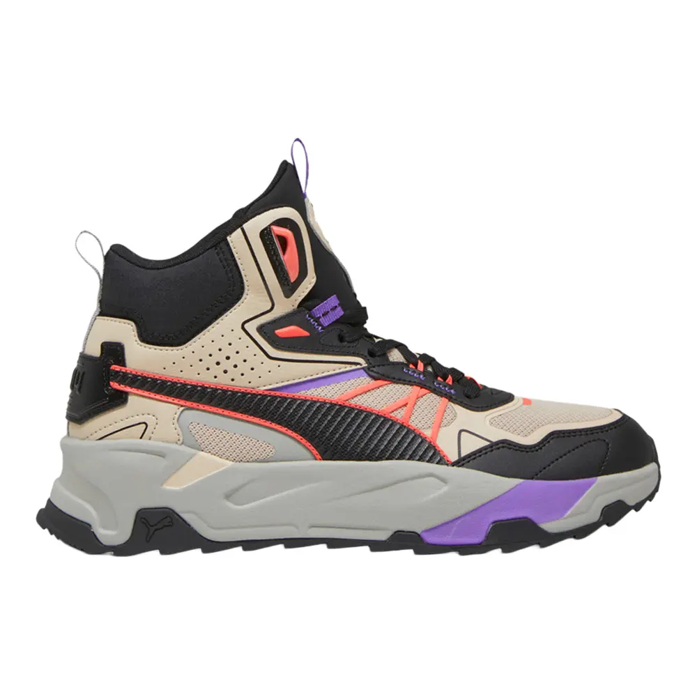 PUMA Mens Trinity Mid Hybrid Lace Up Sneakers Shoes Casual - Beige, Grey
