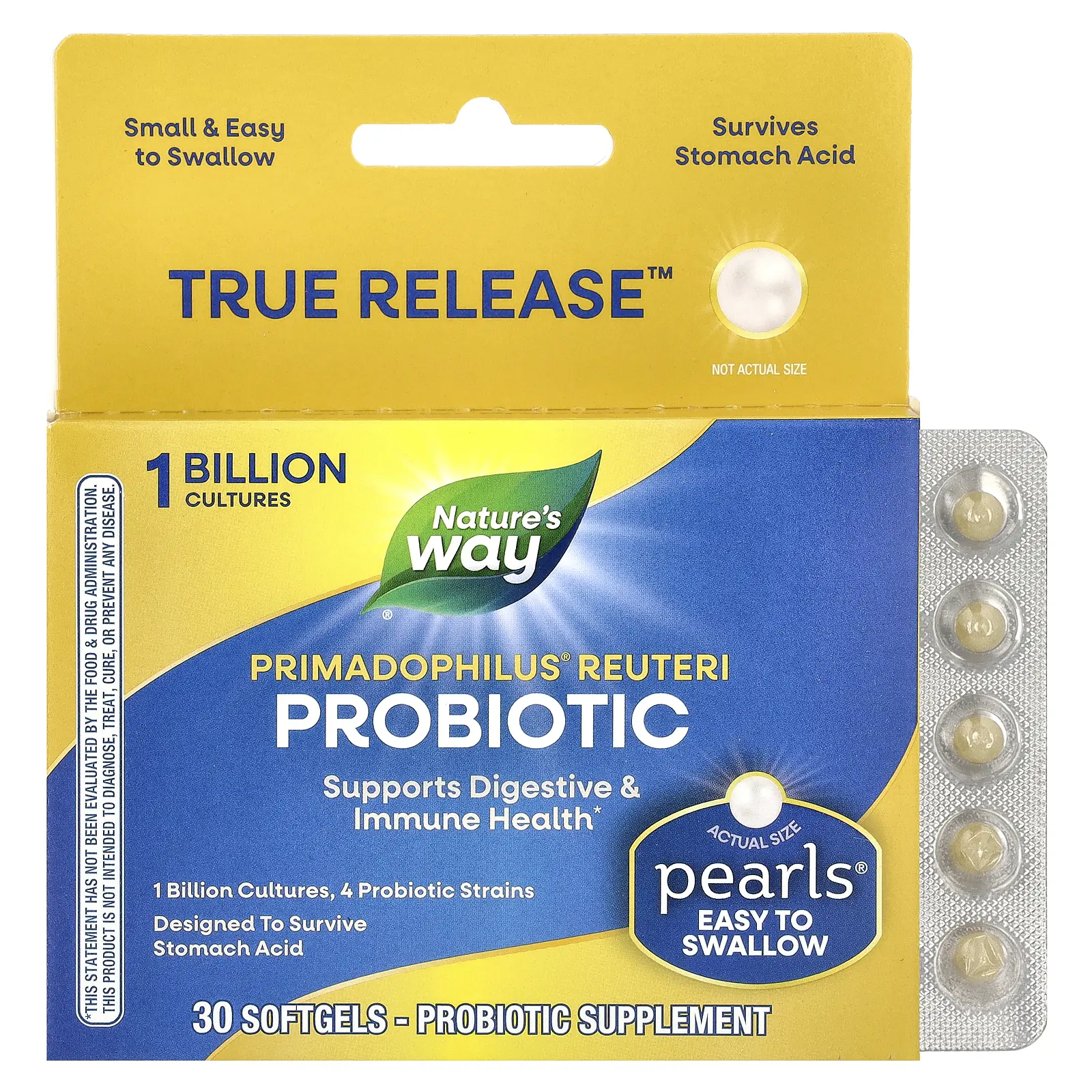 Nature's Way Primadophilus Reuteri Probiotic, 1 Billion, 30 Softgels