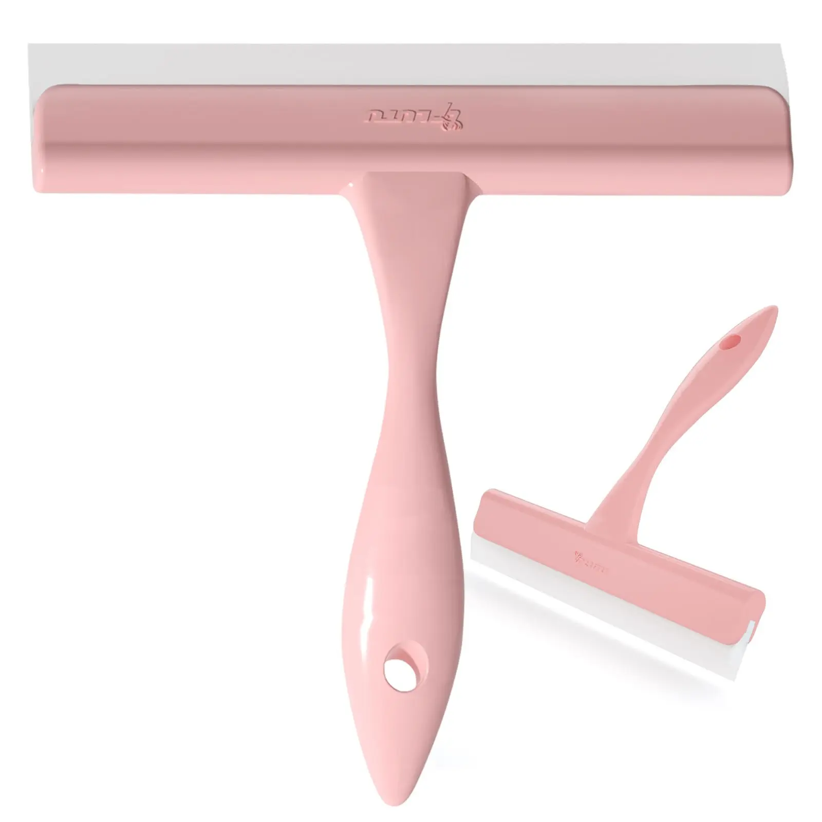 5" Silicone Shower Squeegee For Glass Doors & Car Windows - Small Mini Size Streak-free Cleaner  Bathroom Mirror Tile Scraper Compact Pink With Hanging Hole Kitchen Safe Water