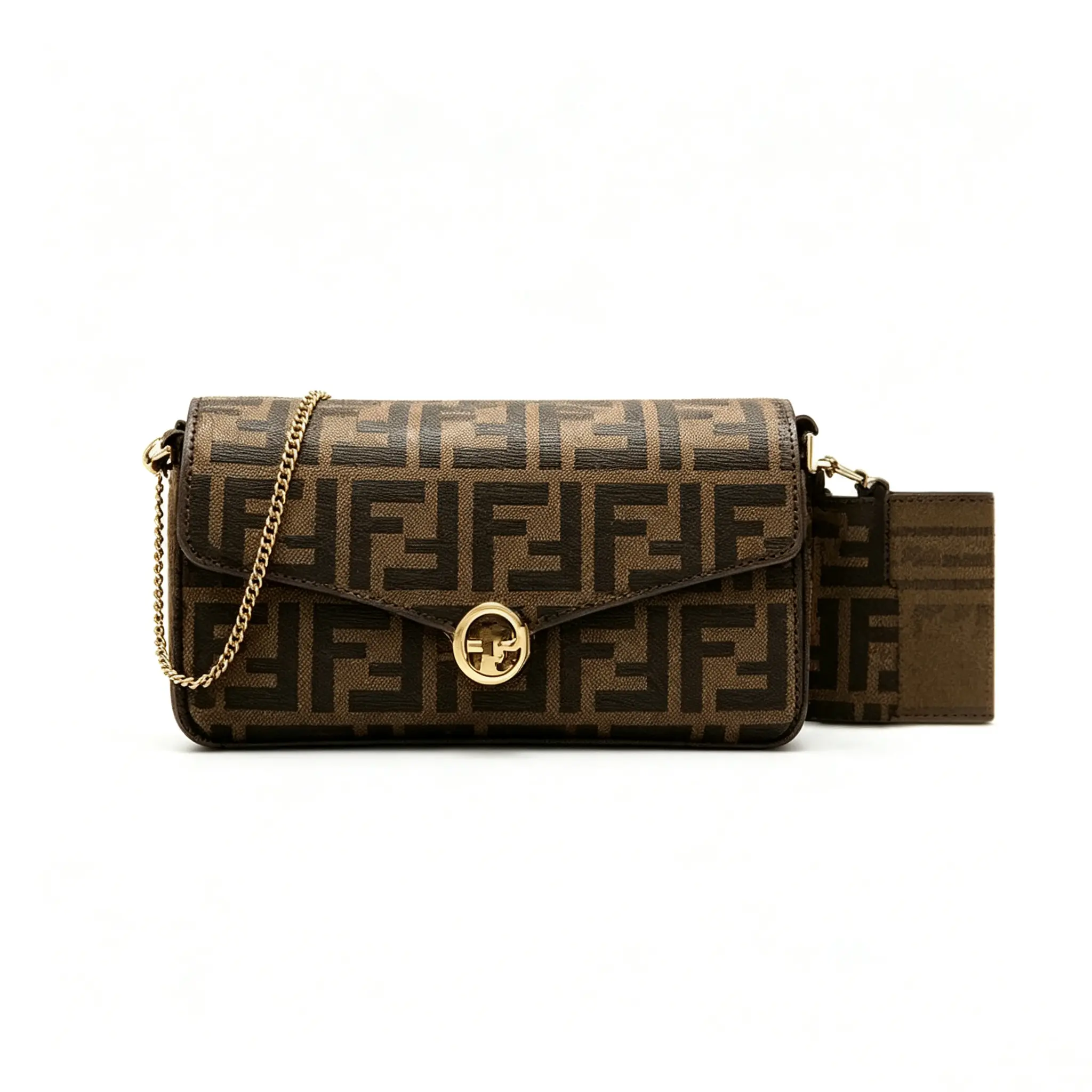 Pre-owned FENDI . Crossbody Bags FF Zucca Canvas 3 in 1 Chain Wallet Crossbody Bag