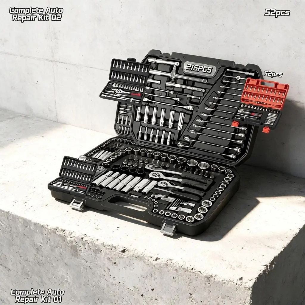 ‌Portable Professional Tool Set (45/52/216Pcs)‌ – Multi-Functional Toolbox for Home & Car Repair, Suits Enthusiasts & Professionals, Gift for Friends, Local Shipping