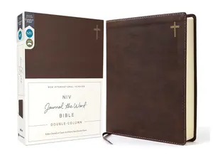 NIV, Journal the Word Bible (Perfect for Note-Taking), Double-Column, Leathersoft, Brown, Red Letter, Comfort Print: Reflect, Take Notes, or Create Art Next to Your Favorite Verses