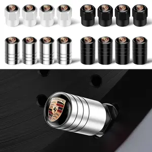 4Pcs 3D Metal Wheel Tire Valve Caps dust-proof Cover For PORSCHE PANAMERA TAYCAN Macan 2023-2025 Spyder Carrera Boxster Cayman Cayenne 971 911 718 Car Accessories