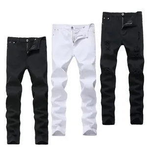 black Slim Fit Stretch Straight Leg Fashion Men's Skinny Pants for men Menswear Pocket Outfit Tops Trouser Plain
