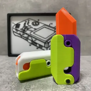 Cross-Border 3D Gravity Knife TikTok Same Style Radish Knife Stress Relief Push Card Small Toy 3D Printed Stress Relief Gravity Knife