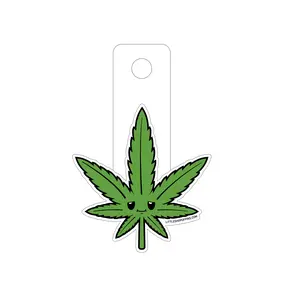High There Sticker - Removable Green Sticker with Cannabis Leaf Design, Ideal for Decor
