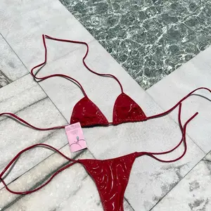 Red Latex Thong Bikini Red Latex Thong Bikini