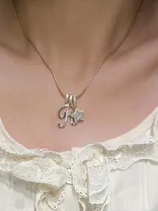 Artistic Design Letter Star Necklace, Customizable Personalized Name Pendant, Fashionable Gift Accessory for Women Girls