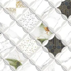 My Luxury Flooring MK GLOSSY Satvario Decor Porcelain Tiles - 24 x 48 Inch Marble Decor Design - Glossy Finish Wall & Floor Use | 15.5 Sq-ft per box | Pallet of 10 Boxes (155 sq-ft)