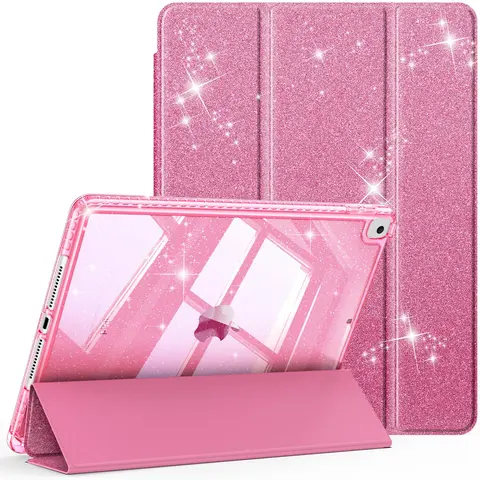 Fintie Glitter Chic Slim Durable Tablet Accessory for iPad 10.2" 9th/8th/7th Gen - Smart Tablet Accessories, Cute Kids Protective Case with Built-in Pencil Slot, Auto-Wake/Sleep Feature