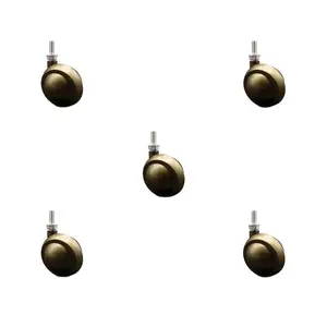 Service Caster SCC-TS01S20-DCS-WA-5161812-5 2 in. Swivel Metal Ball Caster Wheels for Furniture-Windsor Antique Brass Finish Stem Casters with 0.31 in. 18 TPI x - Set of 5