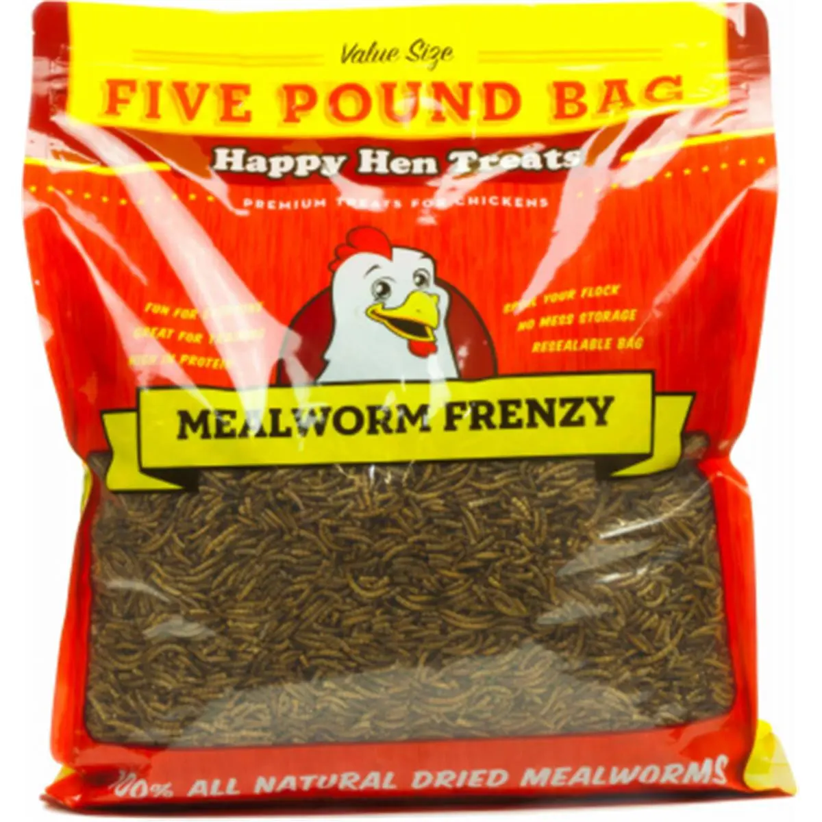 212 MAIN All Natural High-Protein Chicken Treats - 5 lbs Mealworm Frenzy Formula for Happy Hens, Pet Training Aids