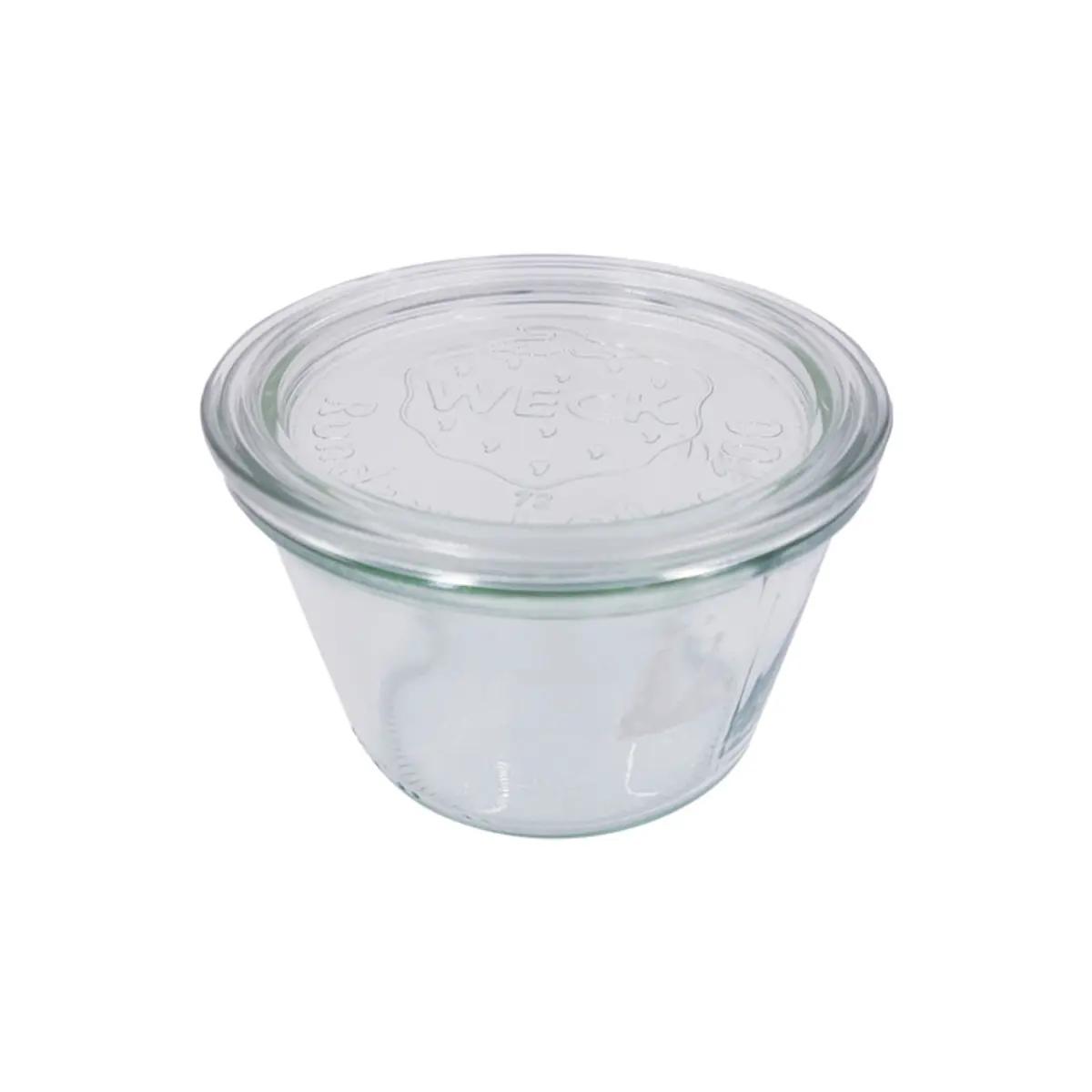 Packnwood Transparent Kitchen Canister Weck Jars - 6-Piece Reusable 3.93 Dia. x 2.91 in. 12.5 oz Bokocook Containers with Glass Lid Mold for Utensils Preserving