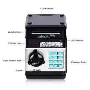 Saving Challenge Automatic Coin Storage Box, 1 Piece Modern Trendy Battery Powered Piggy Bank for Kids, Desk Number Piggy Bank without Battery, Money Saving Supplies, Game Room Decor Ornaments, Home Decor, Mean Girls Decorations,money atm Gift Plastic