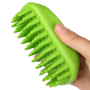 Dog Bath Brush, Pet Silicone Shampoo Brush, Shampoo Scrubber, Rubber Shower Curry Brush for Short Hair Dogs Cats, Remove Loose Shedding Fur, Massage Tool