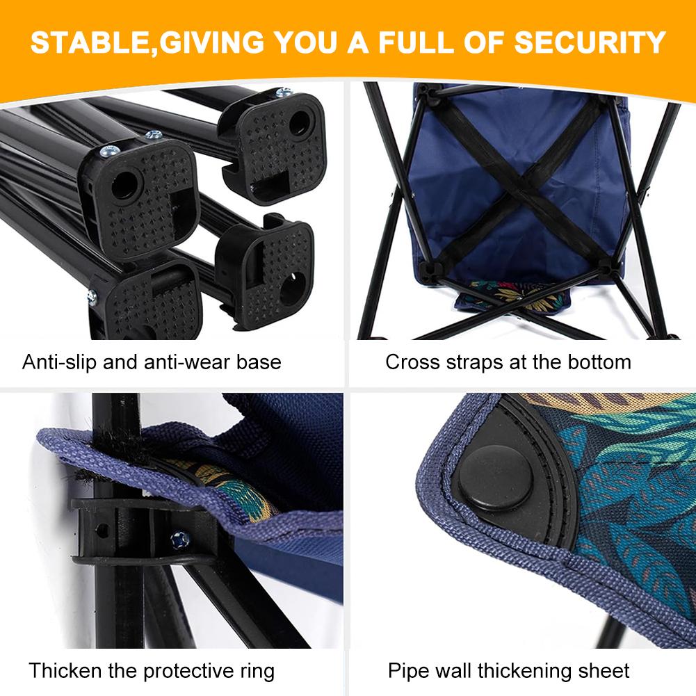 Lightweight Folding Chair with Back Support, Perfect for Camping, Beach Outings, Fishing & Travel, Portable Design for Easy Storage & Outdoor Comfort
