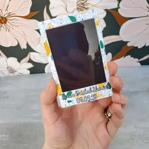 Blue Tile Lemon Polaroid Stickers/ Polaroid Film Stickers/ Polaroid Film Border/ Bridal Shower Favor/ Mini Polaroid/ Lemon Bridal Shower