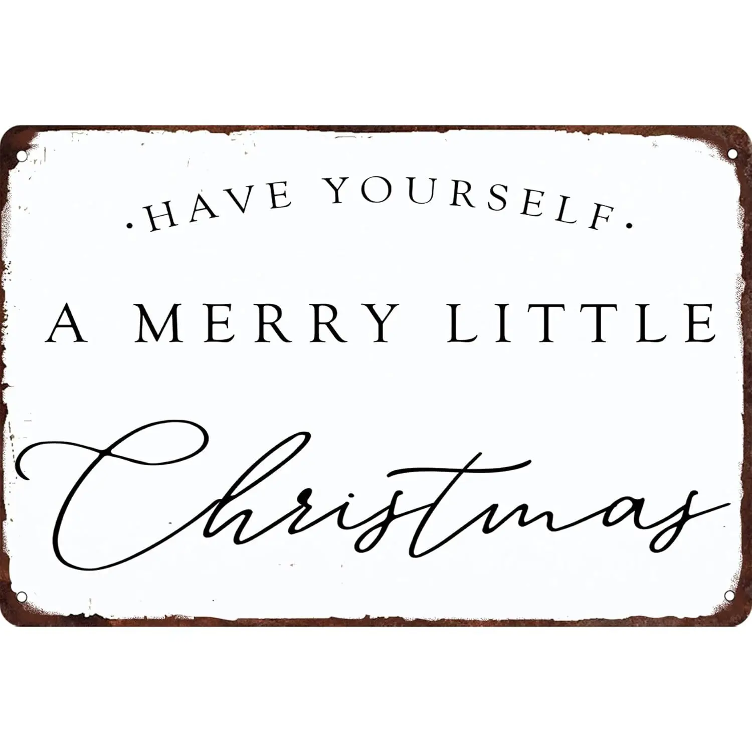 ICRAEZY Funny Quote "Have Yourself a Merry Little Christmas" Metal Tin Sign, 8x12 in Santa Festive Home Supplies, Bedroom-Bar Room Decor for Living Room Cafe Party Decoration, Rectangle, Fadesless