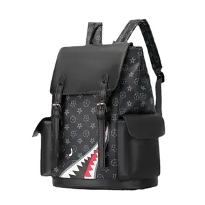 Street Art Shark Backpack – Eco-Friendly & Sustainable Material, Urban Style for Hip-Hop Enthusiasts & Eco-Conscious Trendsetters in USA