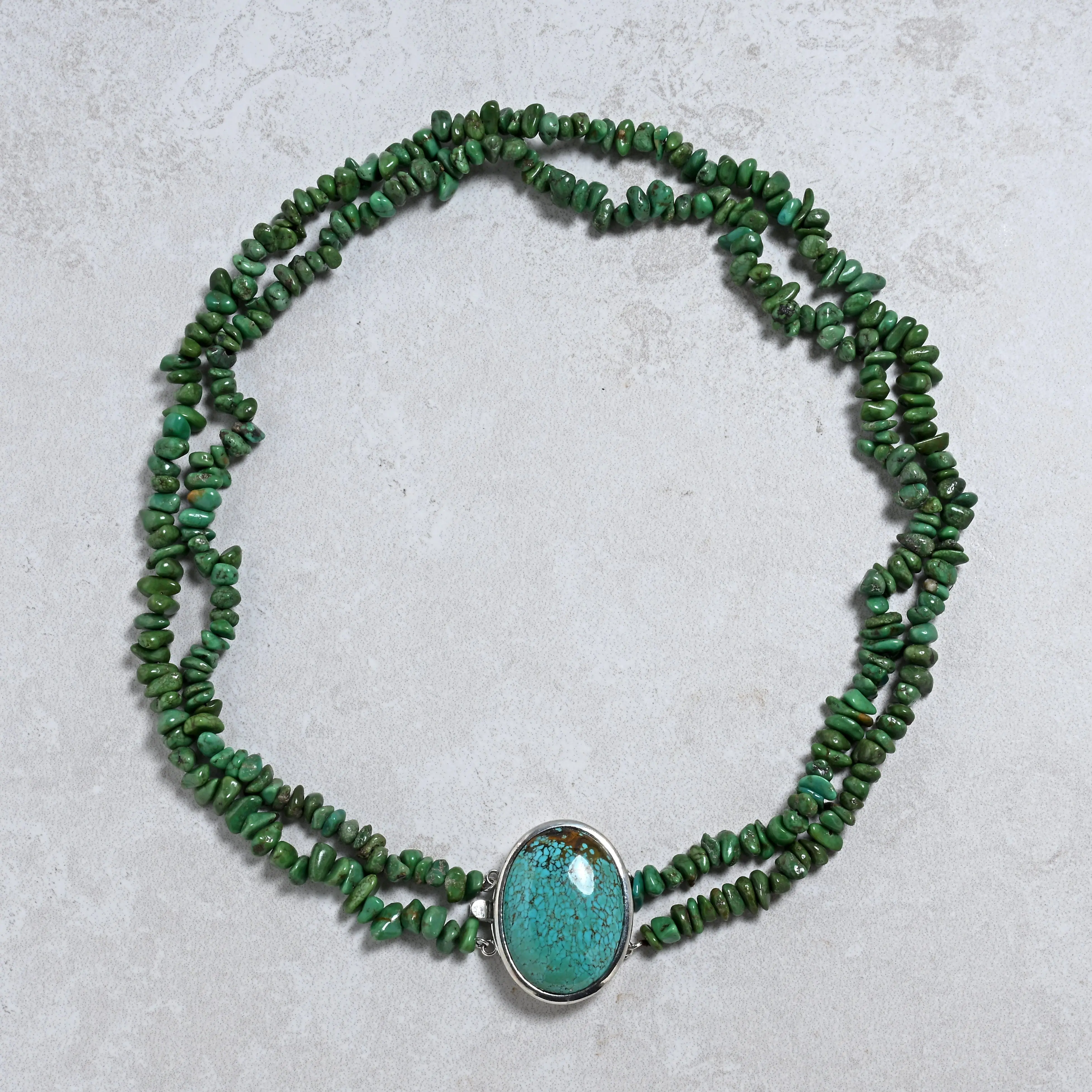 20" Green Turquoise Chip Gemstone Necklace
