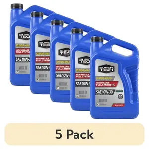 Super Tech High Mileage Full Synthetic SAE 10W-30 Motor Oil, 5 Quarts