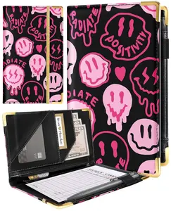 Server Book for Waitress with Zipper Pocket Accessories Leather Server Check Book