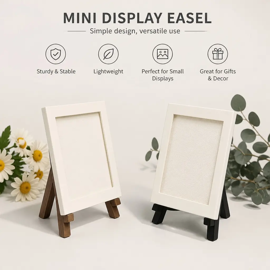 White Mini Photo Easel Frame, Reusable Desktop Display Stand, Multi-Scenario Decorative Gift for Birthday Anniversary Festival, Perfect for Friends Classmates