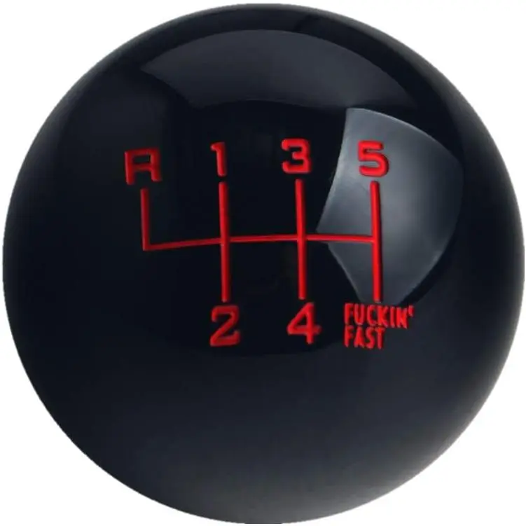 Black/Red Acrylic Copper Fing Fast Interchangeable Shift Knob for 6-Speed Short Throw Shifter, Tacoma Car Accessories, Compatible with 12X1.25, 10X1.5, 10X1.25, 8X1.25 Threads
