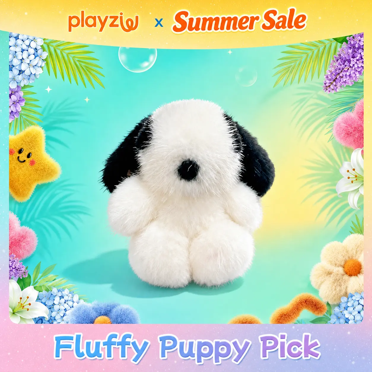 Puffy Shop Handmade Plush Cute Puppy Bag Charm Pendant Keychain charms Soft holiday gift Handmade Pom Pom Keychain #summerwins