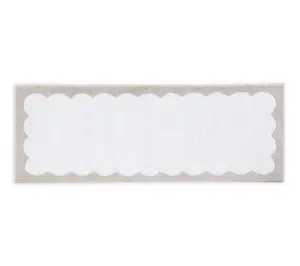Martha Steweart Bedford Scallop White/Linen 60X22 Bath Rug