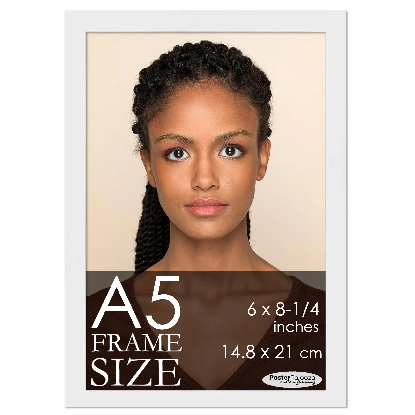 A5 Frame White Wood 6x8.25 Frame - Contemporary Wood A5 Picture Frame, UV Acrylic