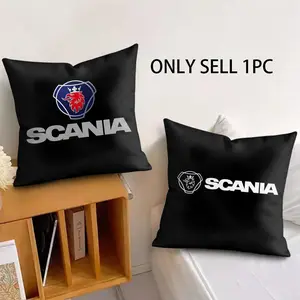 S-Scania brand Cushion Cover Soft Short Plush Fabric Double-Sided Print Organic Breathable Sofa Pillow Case, Home Machine Washable in Perfect for Home Decor Warm Winter Home Child Gift