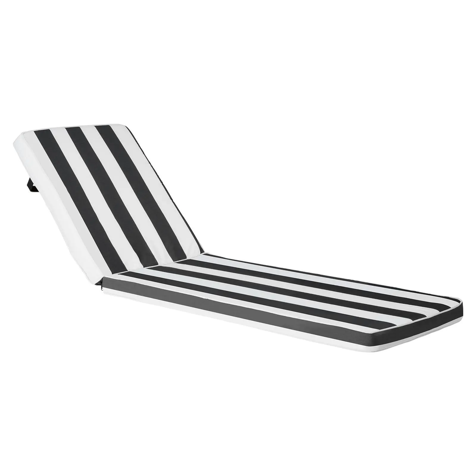 【SummerFinds】VEVOR Chaise Lounge Cushion, 74 x 22 x 3 in, Set of 2 Outdoor Lounge Chair Cushions, Waterproof & Fade-Resistant Sun Lounger Cushions with Ties, Patio Lounger Pads for Pool Deck, Black & White Stripes