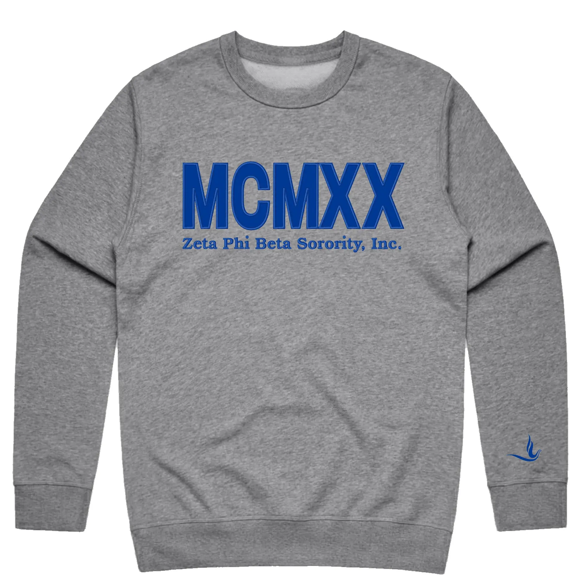 MCMXX Embroidered Crewneck Sweatshirt – Heather Gray | Zeta Phi Beta