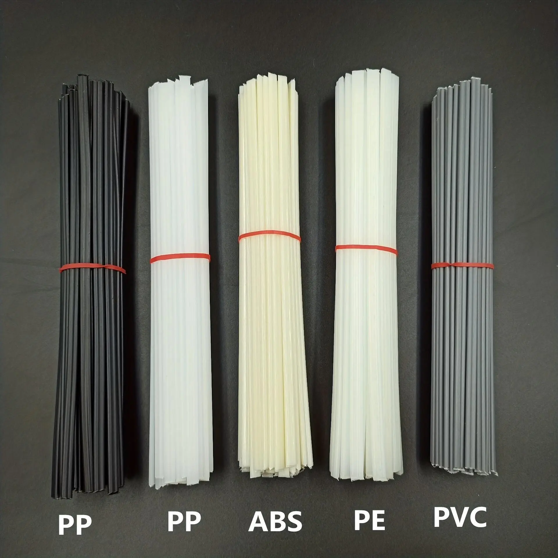 20pcs ABS/PP/PVC/PE Plastic Welding Rods, 5x2mm (0.1x0.2in) - Durable Heavy Duty Welding Sticks for Plastic Welder Gun, Bumper Repair & DIY Projects, 20cm (7.8in) Length, Multi-Color Pack (Black, White, Gray, Beige, Purple, Blue), Welding Accessories