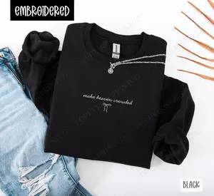 Coquette Make Heaven Crowded Embroidered Crewneck Sweatshirt